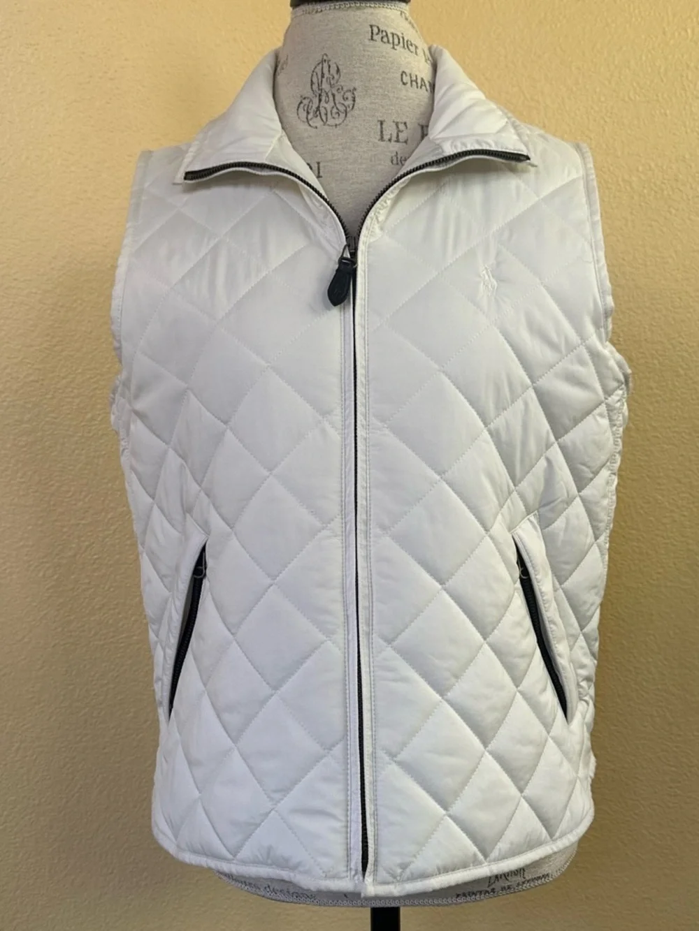 Ralph Lauren Blue Label Quilted Full-Zip Vest In White Size Large Like New! - Picture 2 of 9
